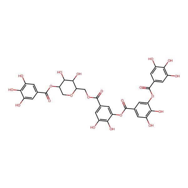 2D Structure of [(3S,4S,5S,6R)-6-[[3-[3,4-dihydroxy-5-(3,4,5-trihydroxybenzoyl)oxybenzoyl]oxy-4,5-dihydroxybenzoyl]oxymethyl]-4,5-dihydroxyoxan-3-yl] 3,4,5-trihydroxybenzoate