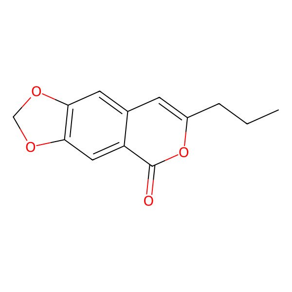 2D Structure of 5H-1,3-Dioxolo[4,5-g][2]benzopyran-5-one, 7-propyl-