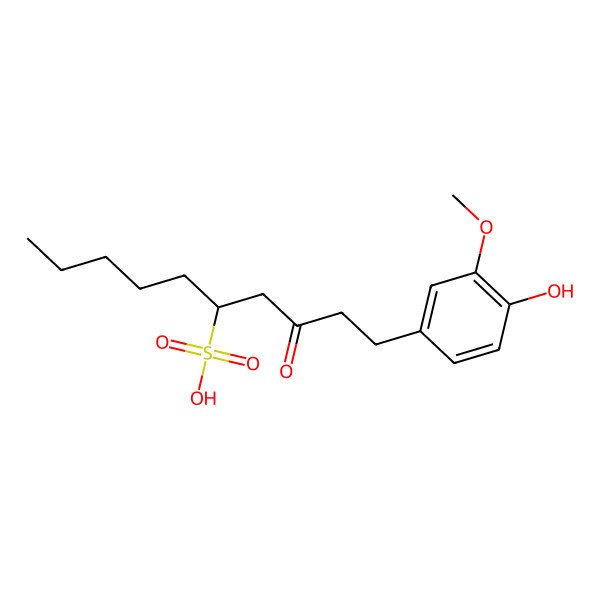 2D Structure of (5R)-1-(4-hydroxy-3-methoxyphenyl)-3-oxodecane-5-sulfonic acid