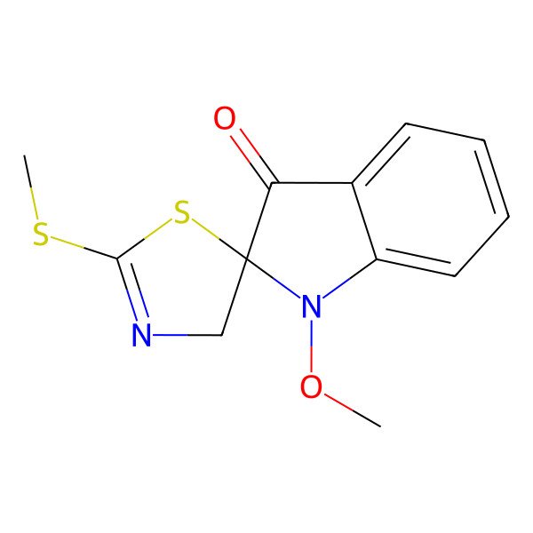 2D Structure of (5R)-1'-methoxy-2-methylsulfanylspiro[4H-1,3-thiazole-5,2'-indole]-3'-one