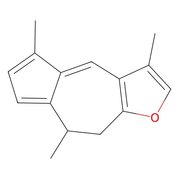 2D Structure of (5R)-1,5,8-trimethyl-4,5-dihydroazuleno[6,5-b]furan
