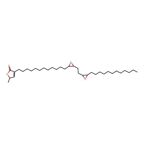 2D Structure of (5R)-3-[12-[(2S,3R)-3-[2-[(2S,3R)-3-Dodecyloxiranyl]ethyl]oxiranyl]dodecyl]-5-methyl-2(5H)-furanone