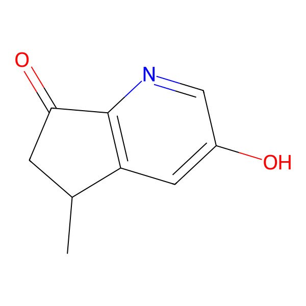 2D Structure of (5R)-3-hydroxy-5-methyl-5,6-dihydrocyclopenta[b]pyridin-7-one