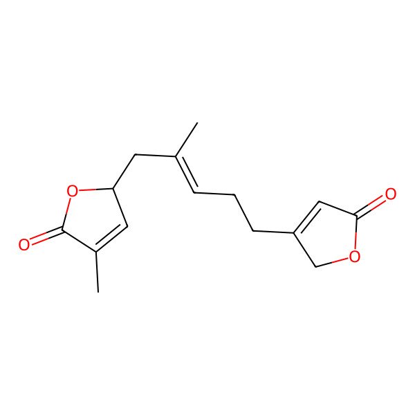 2D Structure of (5R)-3-Methyl-5-[(E)-2-methyl-5-[(2,5-dihydro-5-oxofuran)-3-yl]-2-pentenyl]furan-2(5H)-one