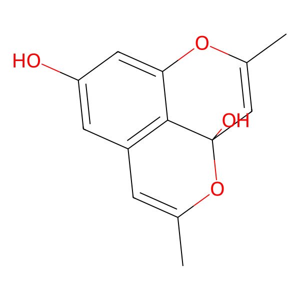 2D Structure of (5R)-3,7-dimethyl-2,6-dioxatricyclo[7.3.1.05,13]trideca-1(12),3,7,9(13),10-pentaene-5,11-diol