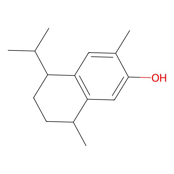 2D Structure of (5R)-3,8-dimethyl-5-propan-2-yl-5,6,7,8-tetrahydronaphthalen-2-ol