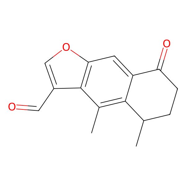 2D Structure of (5R)-4,5-dimethyl-8-oxo-6,7-dihydro-5H-benzo[f][1]benzofuran-3-carbaldehyde