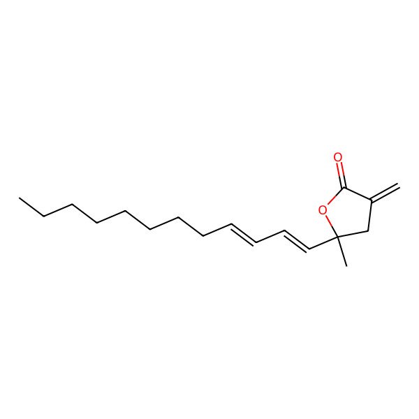 2D Structure of (5R)-5-[(1E,3E)-dodeca-1,3-dienyl]-5-methyl-3-methylideneoxolan-2-one
