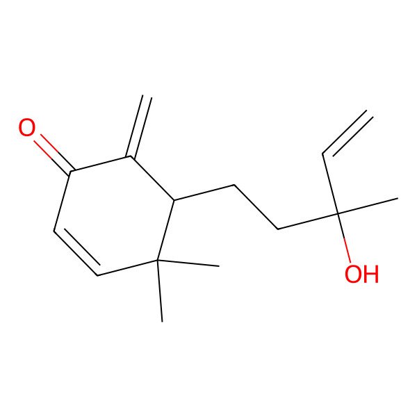 2D Structure of (5R)-5-[(3S)-3-hydroxy-3-methylpent-4-enyl]-4,4-dimethyl-6-methylidenecyclohex-2-en-1-one