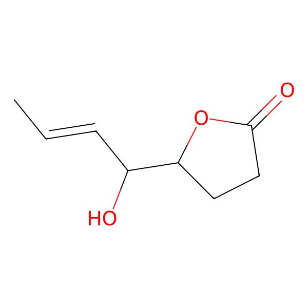 2D Structure of (5R)-5-[(E,1S)-1-hydroxybut-2-enyl]oxolan-2-one