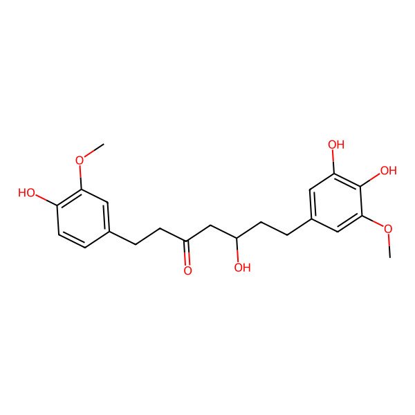 2D Structure of (5r)-5-Hydroxy-1-(4-hydroxy-3-methoxyphenyl)-7-(4,5-dihydroxy-3-methoxyphenyl)-3-heptanone 2D Structure of (5r)-5-Hydroxy-1-(4-hydroxy-3-methoxyphenyl)-7-(4,5-dihydroxy-3-methoxyphenyl)-3-heptanone