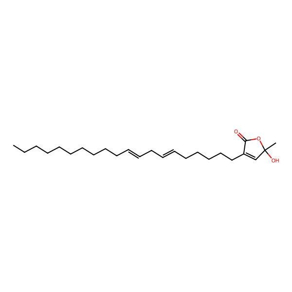 2D Structure of (5R)-5-hydroxy-3-[(6Z,9Z)-icosa-6,9-dienyl]-5-methylfuran-2-one