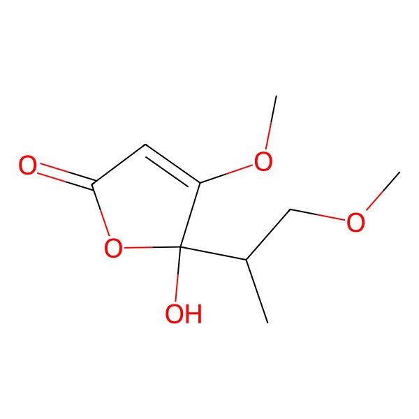 2D Structure of (5R)-5-hydroxy-4-methoxy-5-[(2R)-1-methoxypropan-2-yl]furan-2-one