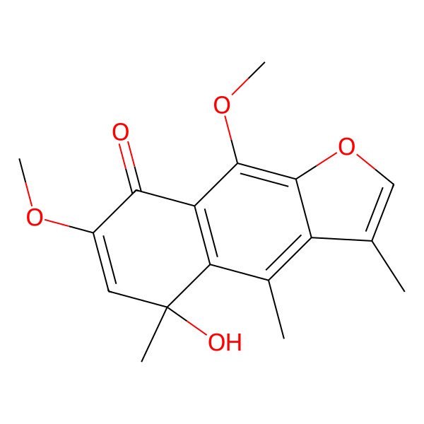 2D Structure of (5R)-5-hydroxy-7,9-dimethoxy-3,4,5-trimethylbenzo[f][1]benzofuran-8-one