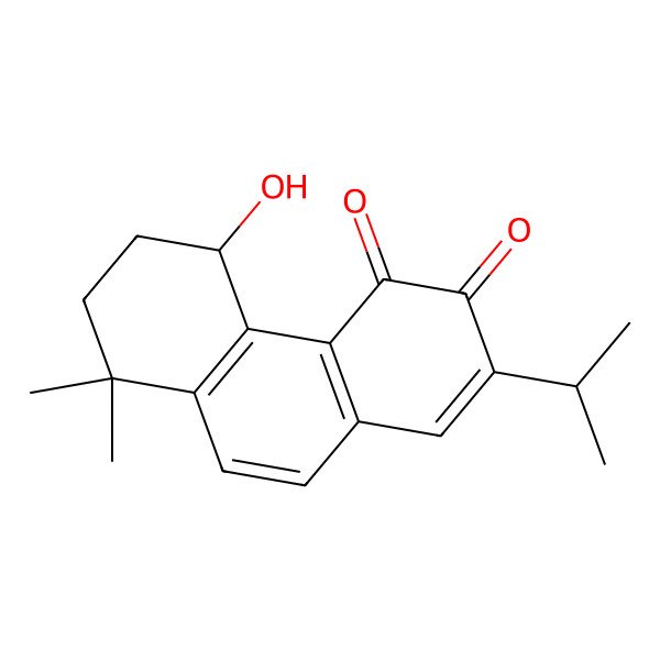 2D Structure of (5R)-5-hydroxy-8,8-dimethyl-2-propan-2-yl-6,7-dihydro-5H-phenanthrene-3,4-dione