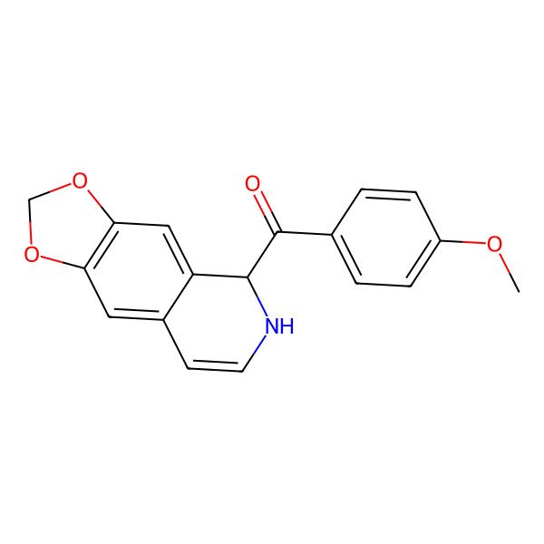 2D Structure of [(5R)-5,6-dihydro-[1,3]dioxolo[4,5-g]isoquinolin-5-yl]-(4-methoxyphenyl)methanone