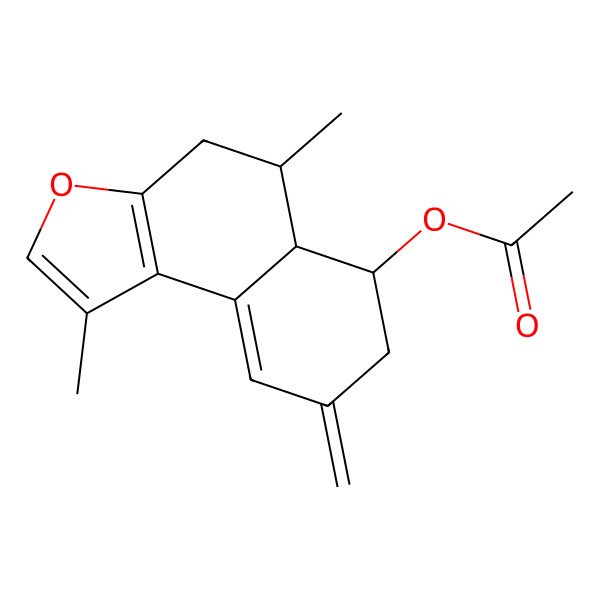 2D Structure of [(5R,5aR,6S)-1,5-dimethyl-8-methylidene-5,5a,6,7-tetrahydro-4H-benzo[e][1]benzofuran-6-yl] acetate