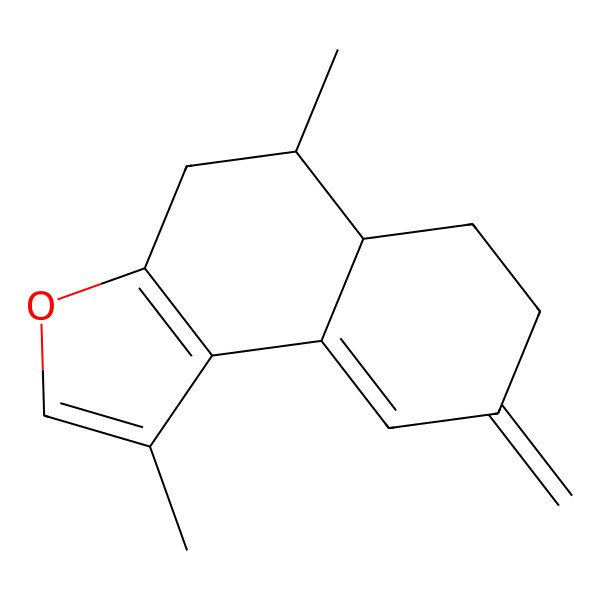2D Structure of (5R,5aS)-1,5-dimethyl-8-methylidene-5,5a,6,7-tetrahydro-4H-benzo[e][1]benzofuran