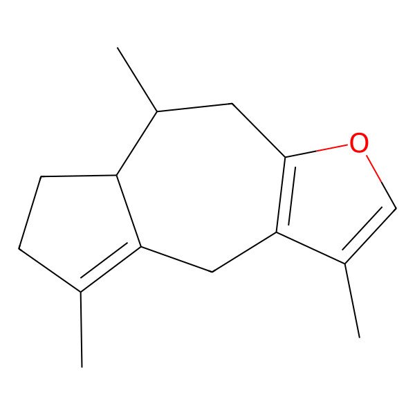 2D Structure of (5R,5aS)-1,5,8-trimethyl-4,5,5a,6,7,9-hexahydroazuleno[6,5-b]furan
