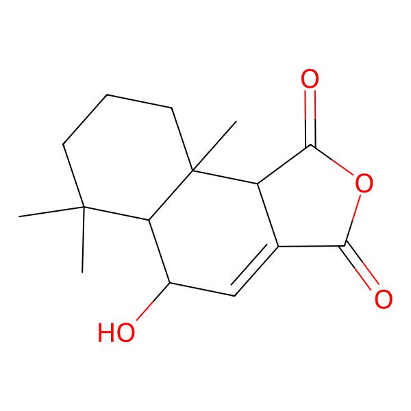2D Structure of (5R,5aS,9aS,9bR)-5-hydroxy-6,6,9a-trimethyl-5,5a,7,8,9,9b-hexahydrobenzo[e][2]benzofuran-1,3-dione
