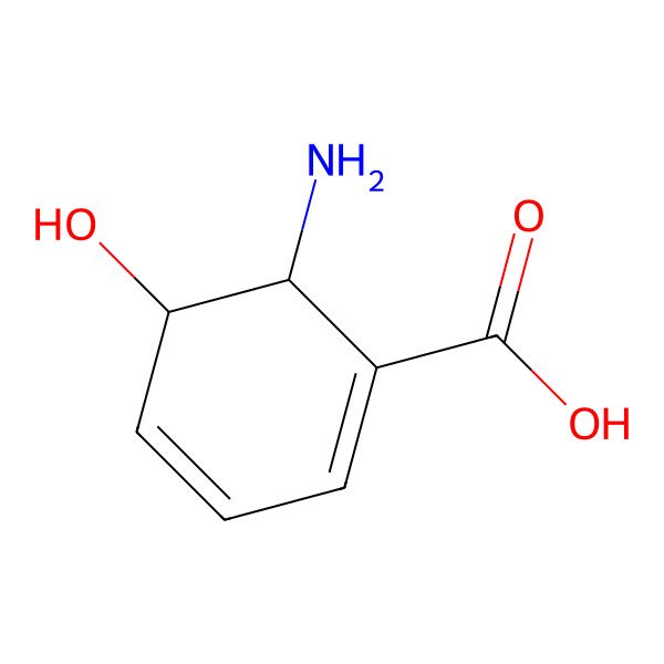 2D Structure of (5R,6R)-6-amino-5-hydroxycyclohexa-1,3-diene-1-carboxylic acid