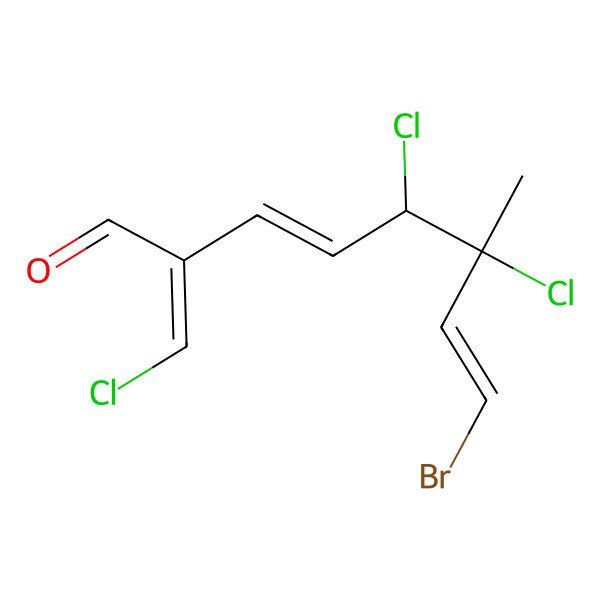 2D Structure of (5R,6R)-8-Bromo-2-[(E)-chloromethylene]-5,6-dichloro-6-methyl-3,7-octadienal