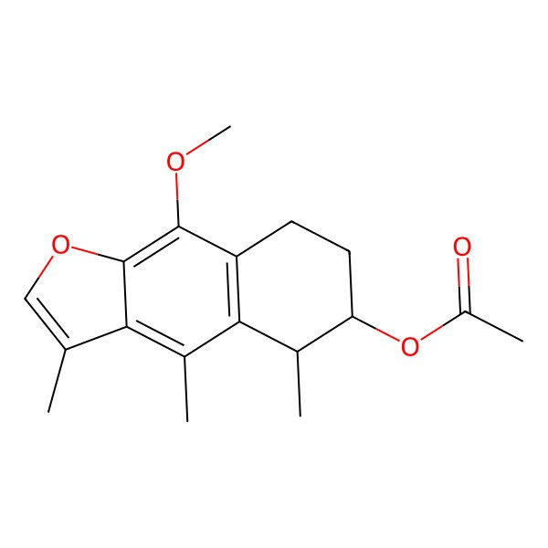 2D Structure of [(5R,6R)-9-methoxy-3,4,5-trimethyl-5,6,7,8-tetrahydrobenzo[f][1]benzofuran-6-yl] acetate