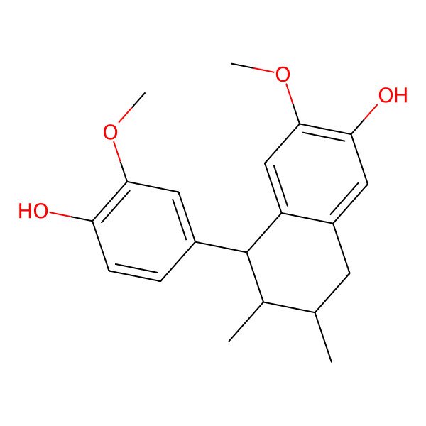 2D Structure of (5R,6R,7R)-5-(4-hydroxy-3-methoxyphenyl)-3-methoxy-6,7-dimethyl-5,6,7,8-tetrahydronaphthalen-2-ol