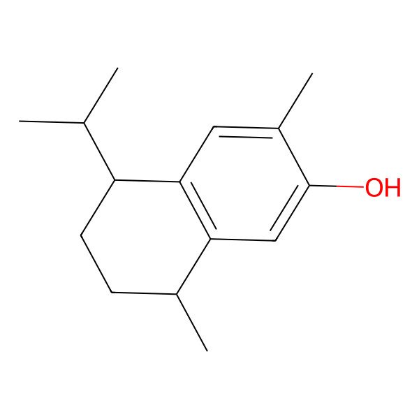 2D Structure of (5R,8R)-3,8-dimethyl-5-propan-2-yl-5,6,7,8-tetrahydronaphthalen-2-ol