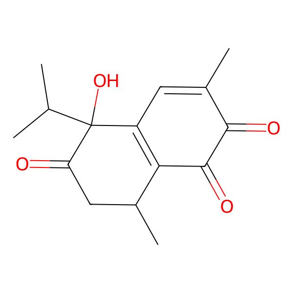 2D Structure of (5R,8R)-5-hydroxy-3,8-dimethyl-5-propan-2-yl-7,8-dihydronaphthalene-1,2,6-trione