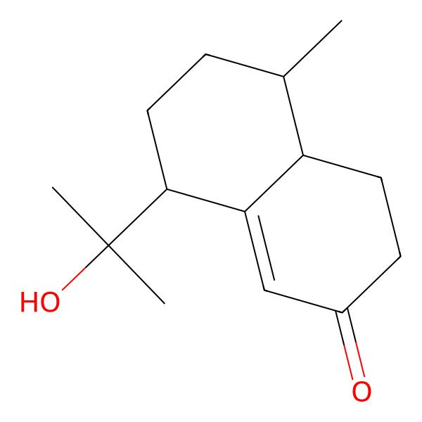 2D Structure of (5R,8R)-8-(2-hydroxypropan-2-yl)-5-methyl-4,4a,5,6,7,8-hexahydro-3H-naphthalen-2-one