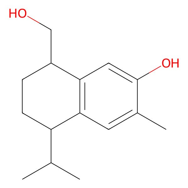 2D Structure of (5R,8R)-8-(hydroxymethyl)-3-methyl-5-propan-2-yl-5,6,7,8-tetrahydronaphthalen-2-ol