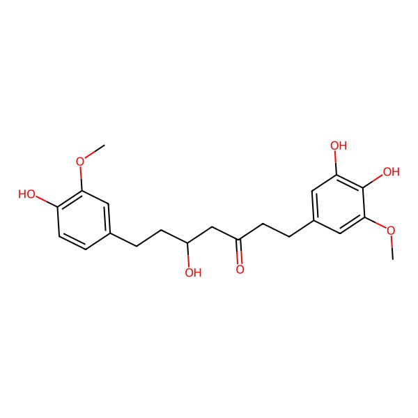 2D Structure of (5S)-1-(3,4-dihydroxy-5-methoxyphenyl)-5-hydroxy-7-(4-hydroxy-3-methoxyphenyl)heptan-3-one 2D Structure of (5S)-1-(3,4-dihydroxy-5-methoxyphenyl)-5-hydroxy-7-(4-hydroxy-3-methoxyphenyl)heptan-3-one