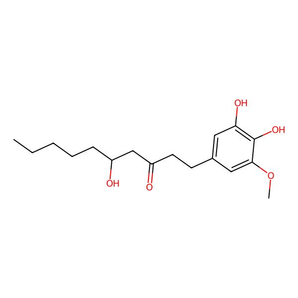 2D Structure of (5S)-1-(3,4-dihydroxy-5-methoxyphenyl)-5-hydroxydecan-3-one