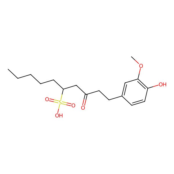 2D Structure of (5S)-1-(4-hydroxy-3-methoxyphenyl)-3-oxodecane-5-sulfonic acid 2D Structure of (5S)-1-(4-hydroxy-3-methoxyphenyl)-3-oxodecane-5-sulfonic acid