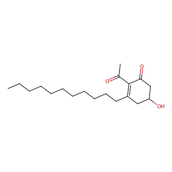 2D Structure of (5S)-2-acetyl-5-hydroxy-3-undecylcyclohex-2-en-1-one
