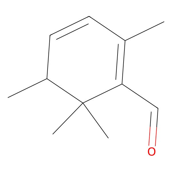 2D Structure of (5S)-2,5,6,6-tetramethylcyclohexa-1,3-diene-1-carbaldehyde