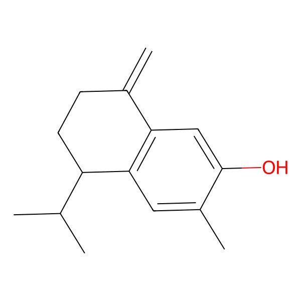2D Structure of (5S)-3-methyl-8-methylidene-5-propan-2-yl-6,7-dihydro-5H-naphthalen-2-ol