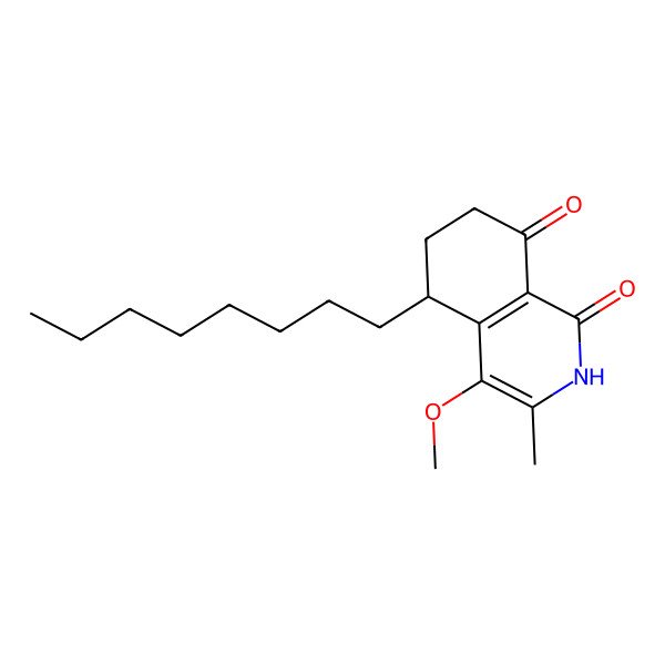 2D Structure of (5S)-4-methoxy-3-methyl-5-octyl-2,5,6,7-tetrahydroisoquinoline-1,8-dione