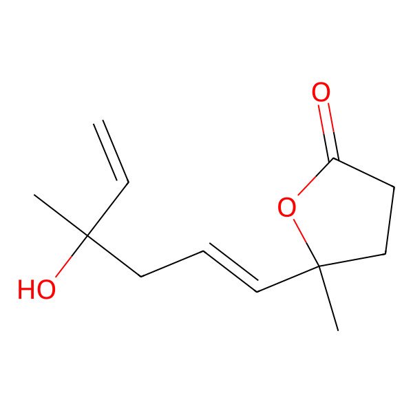 2D Structure of (5S)-5-[(1E,4S)-4-hydroxy-4-methylhexa-1,5-dienyl]-5-methyloxolan-2-one