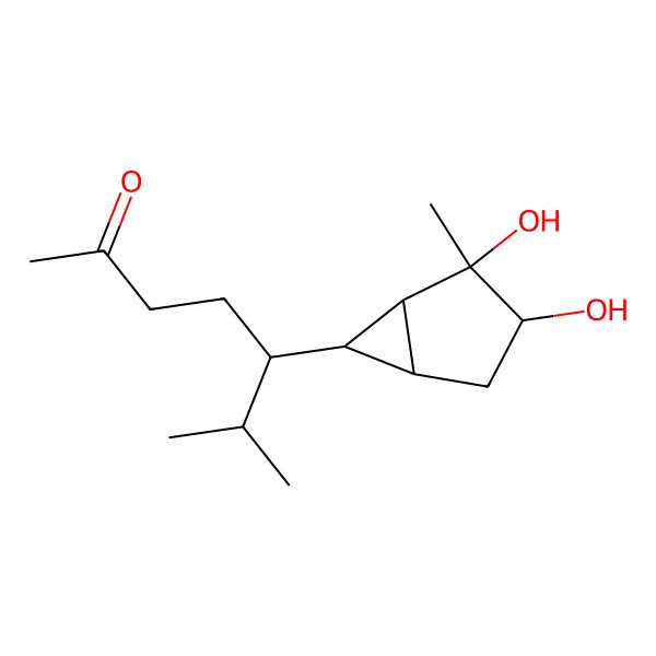 2D Structure of (5S)-5-[(1S,2R,3S,5S,6S)-2,3-dihydroxy-2-methyl-6-bicyclo[3.1.0]hexanyl]-6-methylheptan-2-one