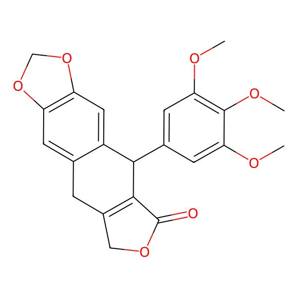2D Structure of (5S)-5-(3,4,5-trimethoxyphenyl)-8,9-dihydro-5H-[2]benzofuro[5,6-f][1,3]benzodioxol-6-one
