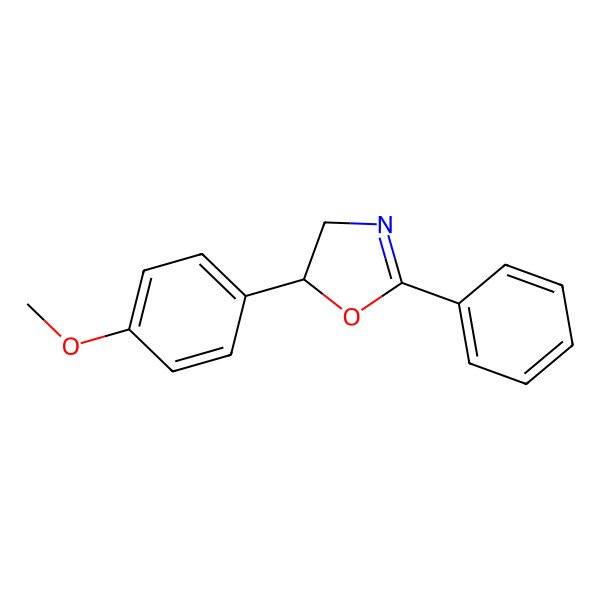 2D Structure of (5S)-5-(4-methoxyphenyl)-2-phenyl-4,5-dihydro-1,3-oxazole