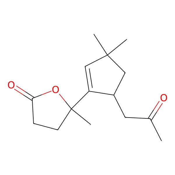 2D Structure of (5S)-5-[(5S)-3,3-dimethyl-5-(2-oxopropyl)cyclopenten-1-yl]-5-methyloxolan-2-one