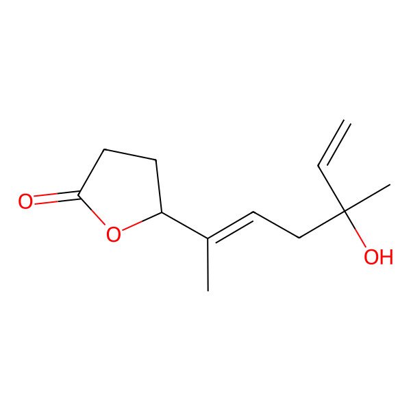 2D Structure of (5S)-5-[(5S)-5-hydroxy-5-methylhepta-2,6-dien-2-yl]oxolan-2-one