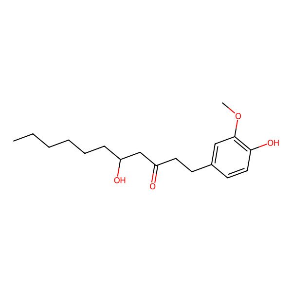 2D Structure of (5S)-5-hydroxy-1-(4-hydroxy-3-methoxyphenyl)undecan-3-one