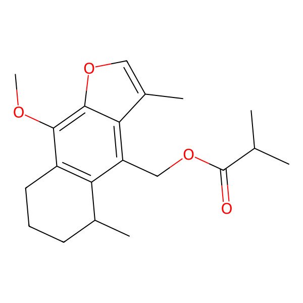 2D Structure of [(5S)-9-methoxy-3,5-dimethyl-5,6,7,8-tetrahydrobenzo[f][1]benzofuran-4-yl]methyl 2-methylpropanoate