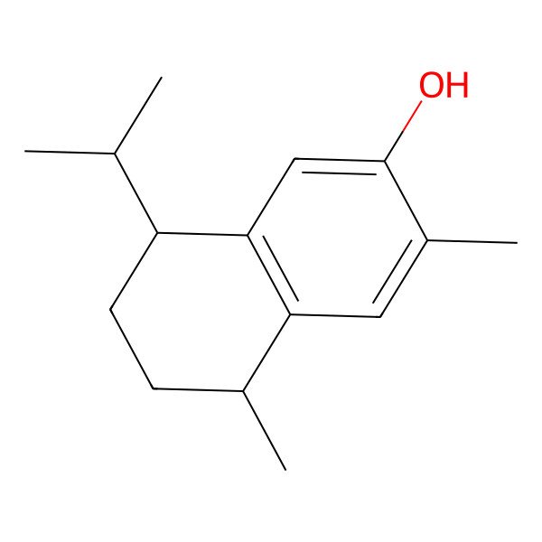 2D Structure of (5S,8R)-3,5-dimethyl-8-propan-2-yl-5,6,7,8-tetrahydronaphthalen-2-ol