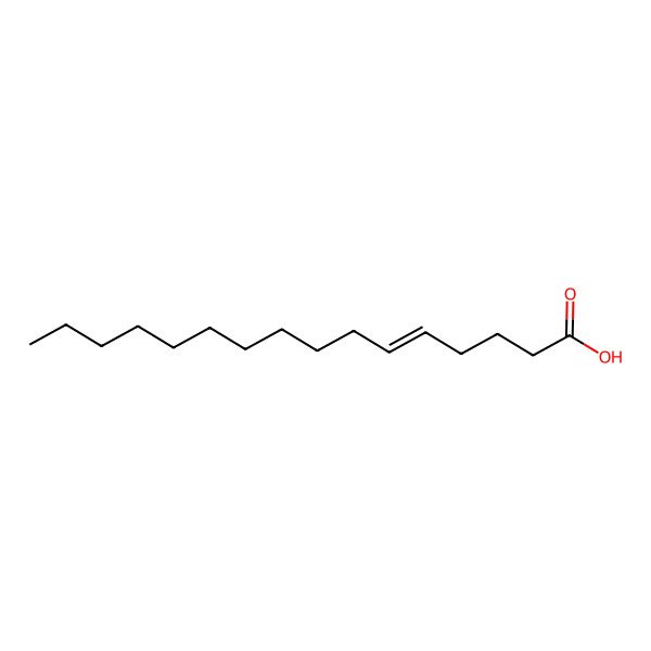 2D Structure of 5Z-hexadecenoic acid