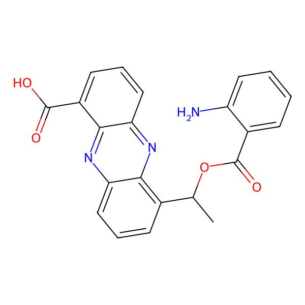 2D Structure of 6-[1-(2-Aminobenzoyloxy)ethyl]-1-phenazinecarboxylic acid
